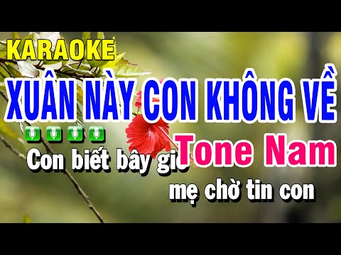 Karaoke Xuân Này Con Không Về Nhạc Sống Tone Nam | Beat Huỳnh Anh