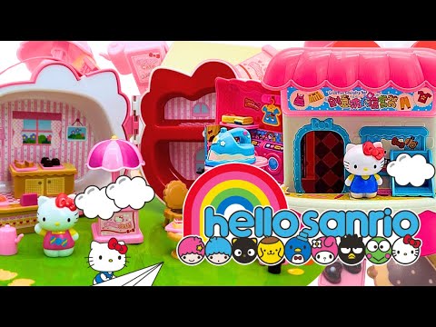 8 minutes Satisfying with Unboxing Hello Kitty House and Laundry Shop 2 Sets ASMR