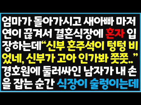 (신청사연) 엄마가 돌아가시고 새아빠 마저 연이 끊겨서 결혼식장에 혼자 입장하는데 "신부 혼주석이 텅텅 비었네, 신부가 고아 인가봐 쯧쯧.."[신청사연][사이다썰][사연라디오]