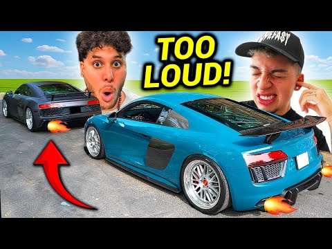WE STRAIGHT PIPED OUR AUDI R8'S! *TOO LOUD*