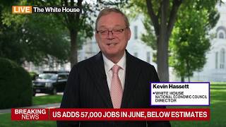 YouTube video thumbnail: Hassett Says Jobs Data Strong, Criticizes Fed's Powell
