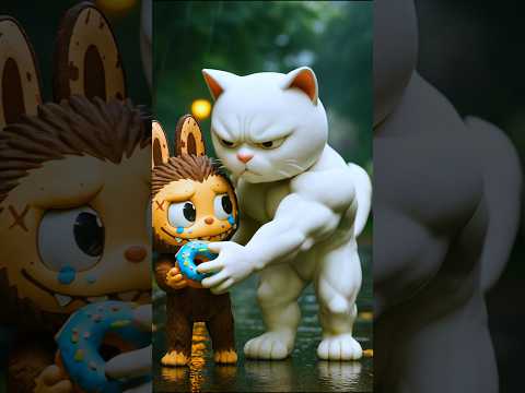 Labubu Doughnut Got Stolen 🍩#labubu #catvideos #cat