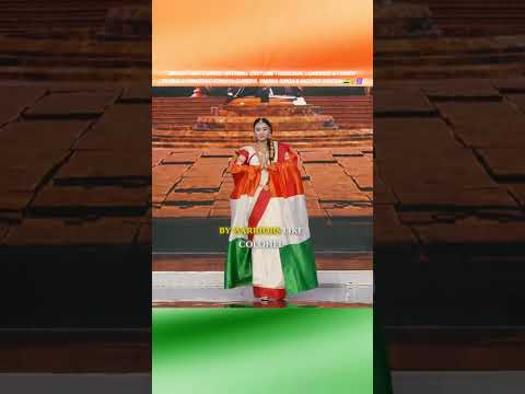 "Bharat Mata saree with Tricolour & Lionesses honoring Sophiya, Vamika & Mother Teresa! 🇮🇳👑🕉️"