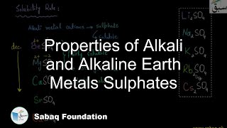 Properties of Alkali and Alkaline Earth Metals Sulphates