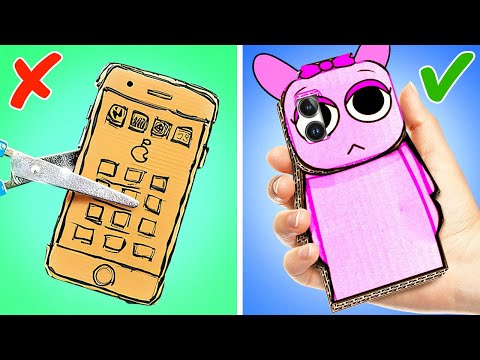 Crazy Cardboard Crafts And Phone Printer! *Paper DIY House And Hacks For Parent*