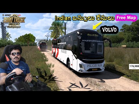 👌VOLVO 9600 Pramukh Travels Bus Realistic Driving with Steering ETS2 indian Buses