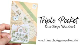 Let's Make Some Flat Penpal Mail: Triple Pocket One Page Wonder! 💕 | Mass Make March