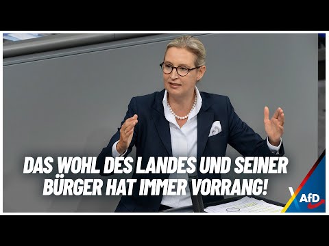 Das Wohl des Landes und seiner Bürger hat für uns immer Vorrang! - Alice Weidel - AfD