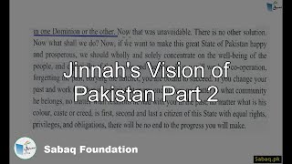 Jinnah's Vision of Pakistan Part 2