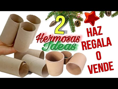 Haz REGALA o VENDE 2 Sorprendentes Ideas Navideñas Reutilizando ROLLOS DE PAPEL HIGIÉNICO ♻️ Natal