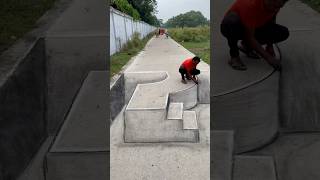 3D street art illusion 😳 #art #3D #illusion