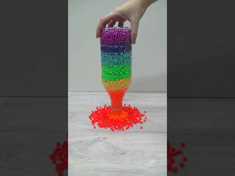 Beautiful Rainbow Beads in a Bottle Oddly Satisfying Video #dominomarble