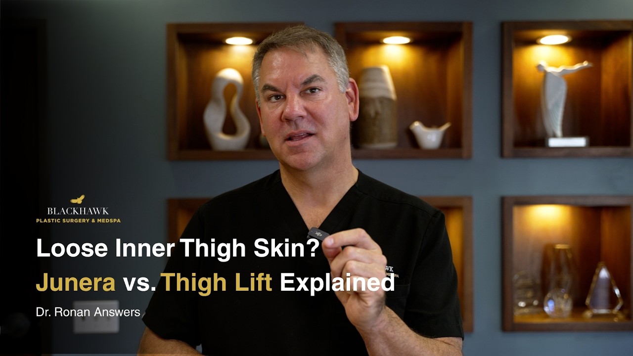 Doctor discussing thigh lift and Junera treatment.