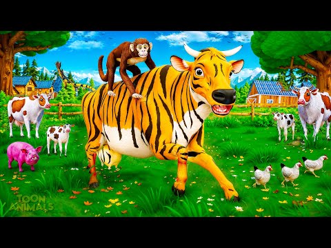 Cow Turns Into Tiger to Fight Hyenas - Unbelievable Ending! 🐄➡️🐅