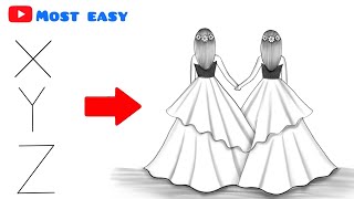 BFF Drawing Easy | How To Draw Two Best friends | Bff drawing pencil sketch