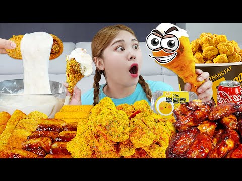 MUKBANG 🍗 FRIED CHICKEN BBURINKLE EATING SOUND by HIU 하이유