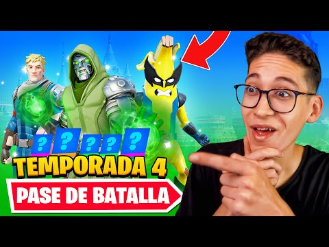 Nuevo PASE DE BATALLA COMPLETO de la Temporada 4 de Fortnite! (MARVEL)