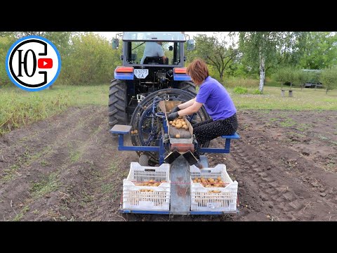 Копаємо картоплю САМОРОБНИМ КОМБАЙНОМ до трактора...!!!