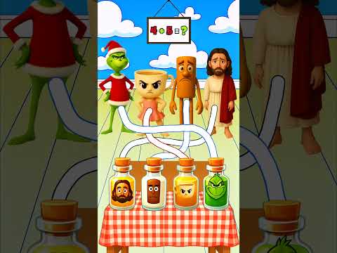 Gesù il Grinch, Ballerina Tung Tung fanno una sfida di bevande per il Suhur #shorts #cartoon #italy