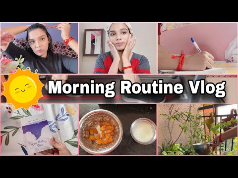 Productive & Relaxing Morning Routine | Skincare, breakfast and makeup , outfit