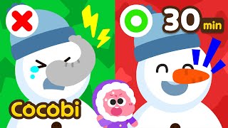 Ajude a encontrar o nariz do boneco de neve!☃️🥕 | Canções para Crianças | Cocobi