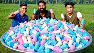 Kulfi Ice Cream Making in Village | Colorful Homemade Milk Kulfi Recipe | KULFI ICE | M4 Tech |