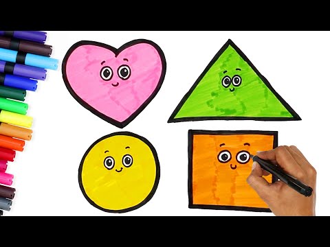 🌈How to Draw Shapes🟡🟧| Easy Drawing and Coloring For Kids | Chiki Art | HooplaKidz How To