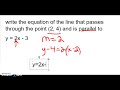 Equations of Parallel and Perpendicular Lines