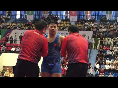 Chàng thiếu uý QĐ quăng đối thủ Thái Lan nặng gần 100 kg ra khỏi sàn đấu để giành HCV SEA Games