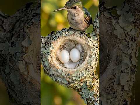 How a Hummingbird Builds the World's Smallest Nest #Ovenbird #BirdNest #NestBuilding #timelapse