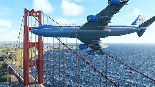 President Plane Lost Control Just Before Landing At San Francisco int. Airport, msfs2020