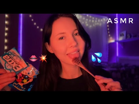 ASMR For People Who LOVE Wet Mouth Sounds (spit painting, honeycomb, poprocks, gum chewing etc)💥👄💦