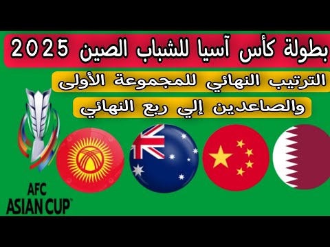 الصاعدين إلي ربع النهائي كاس آسيا للشباب الصين 2025 الترتيب النهائي للمجموعة الأولى