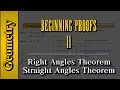 Exploring Right Angles and Straight Angles Theorems