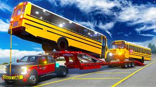 Hauling an ILLEGAL School Bus Oversize Load in GTA 5 RP!