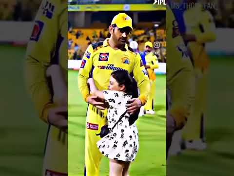 Dhoni 🥰 his daughter 🥰 #csk #msdhoni