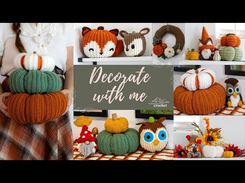 DECORATE FOR FALL with ME | Homemade Fall Decor | Crochet Patterns | DIY | Handmade Decor