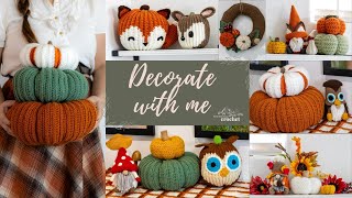 DECORATE FOR FALL with ME | Homemade Fall Decor | Crochet Patterns | DIY | Handmade Decor