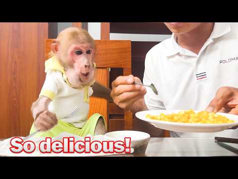 Bibi enjoys a healthy dinner with Uncle Phong full of love!
