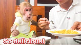 Bibi enjoys a healthy dinner with Uncle Phong full of love!