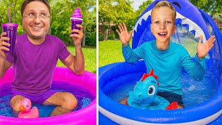 ⏰ 24 ORE în PISCINĂ 🌊 într-o CULOARE 🌈 Mircea face PRANK 🤣