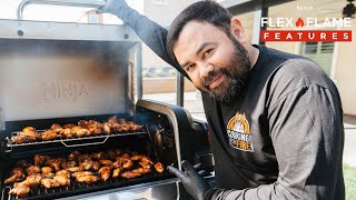 Grilled & smoked Cajun garlic chicken wings on the Ninja FlexFlame @NinjaKitchenUS