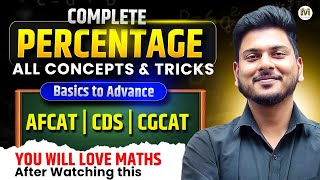 Complete Percentage for AFCAT CDS CGCAT 2025 in One Class | Must Know Tricks & Concepts