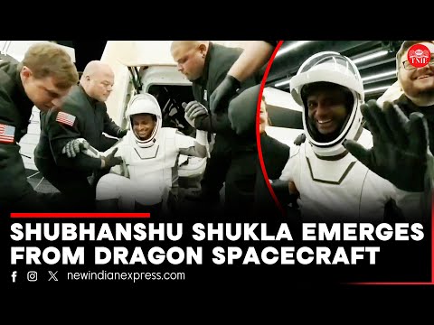 First visuals: Shubhanshu Shukla steps out of Dragon capsule | Family’s emotional reaction