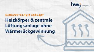 Gebäudetechnik erklärt | Heizkörper + zentrale Lüftungsanlage ohne Wärmerückgewinnung