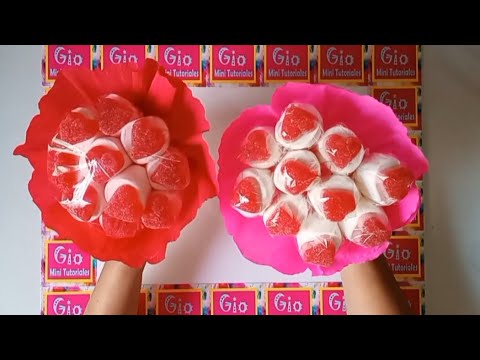 como hacer un ramo de gomitas y bombones Paso a Paso #diy #tutorial #manualidades