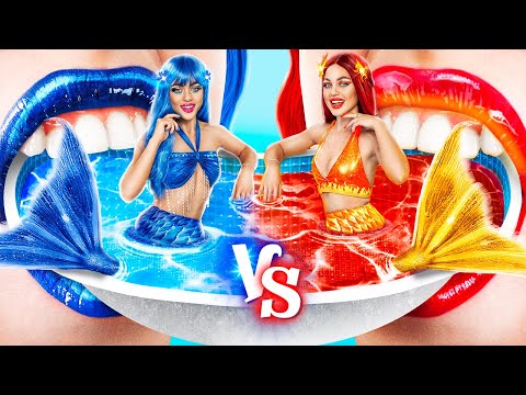 Fire Mermaid vs Water Mermaid! Extreme Room Transformation
