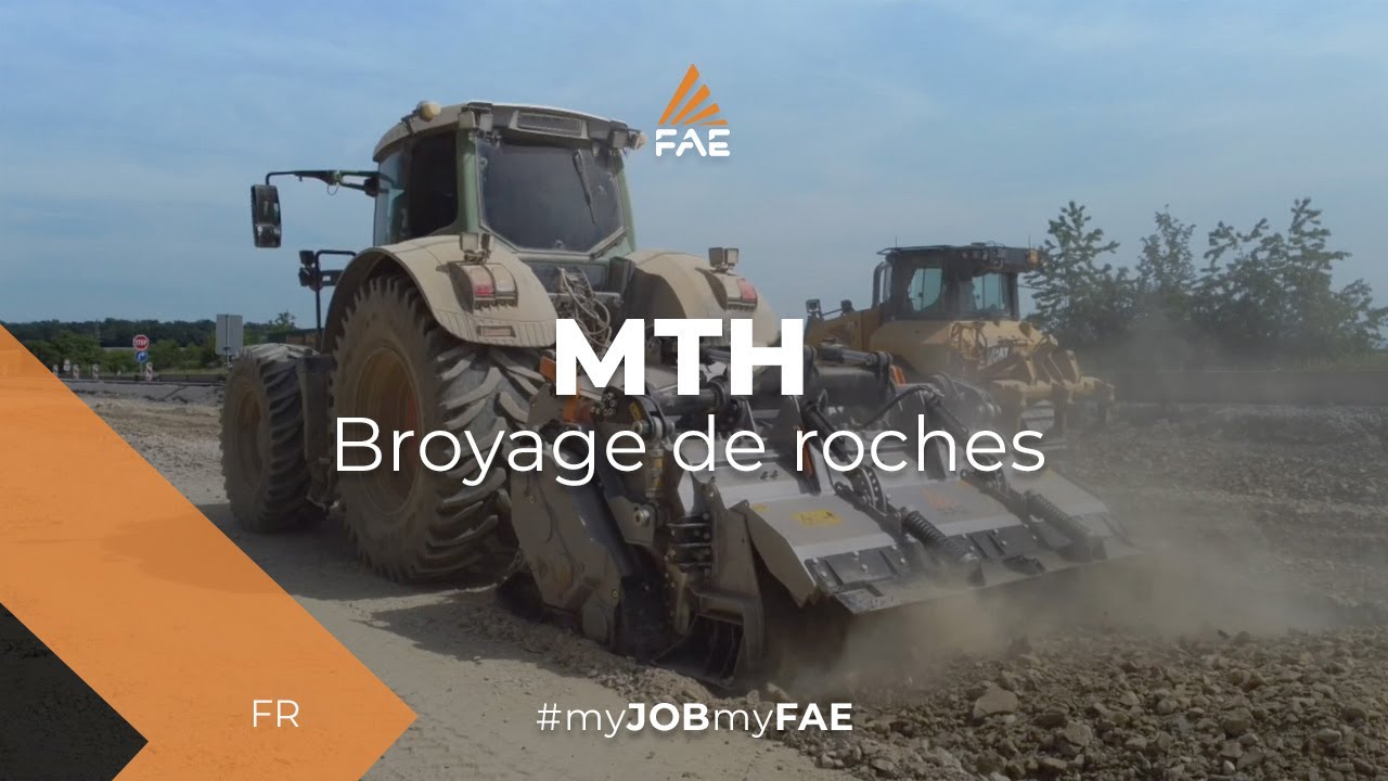 Video - FAE MTH - MTH/HP - FAE MTH en action sur un sol composé de roche dure avec un tracteur Fendt 936