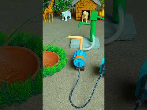 Mini hand pump project water with supply motor eating elephant dog and farm #waterpump #shorts #373