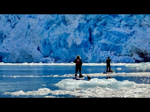 Sailing Alaska: Paddleboarding to a huge calving glacier!